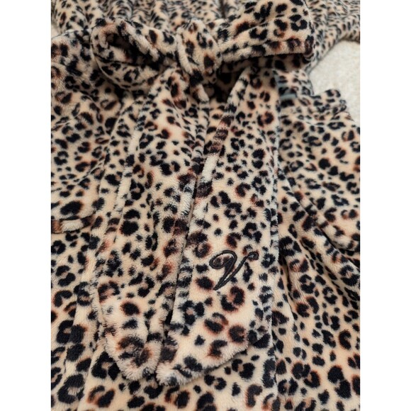 Victoria Secret Plush Robe Womens Animal Leopard Printv2 Slide Pockets XL/XXL - Picture 7 of 11